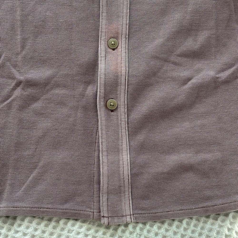 NWT Mens J Crew Purple Cotton waffle button up shirt shacket size medium flawed - Picture 8 of 11